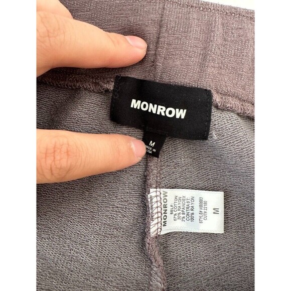 Monrow Seamed Cotton Sweats Brown Stretchy Athleisure Lounge Men's Size Medium - Picture 6 of 8